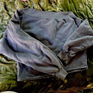 We The Free Off-the-Shoulder Sweater in Dark Gray